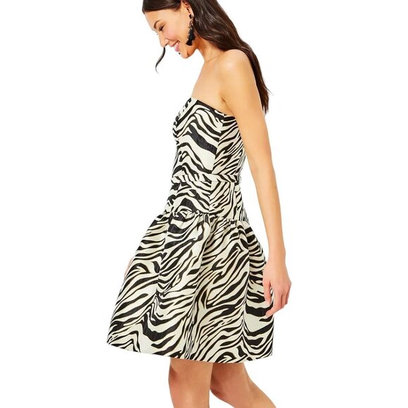 Lilly Pulitzer Black and White Strapless Dress - Picture 5 of 9